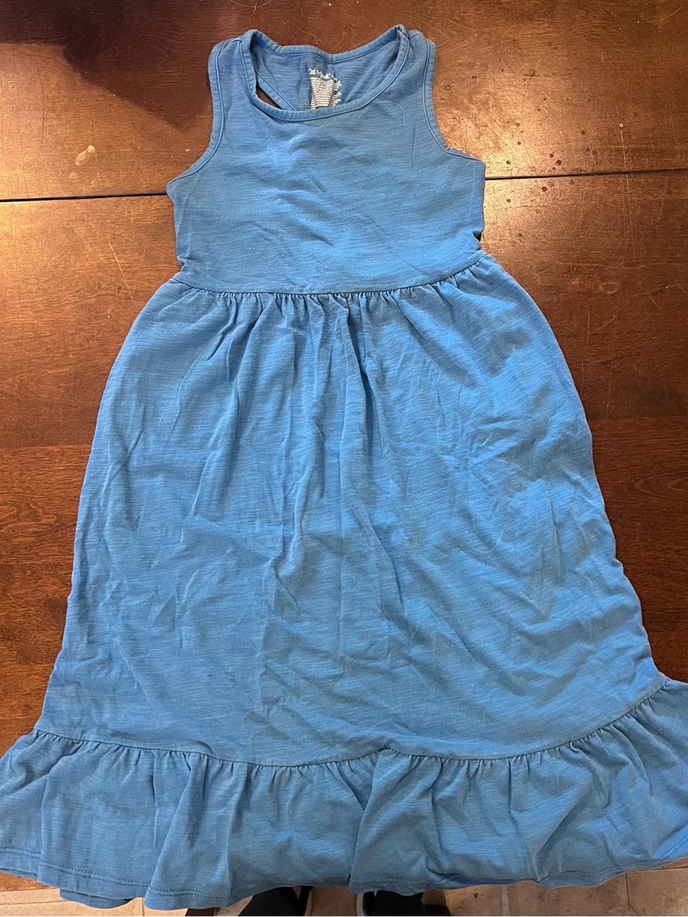 Cat + Jack Girls' Light Blue Ruffle Hem Cotton Dress size medium